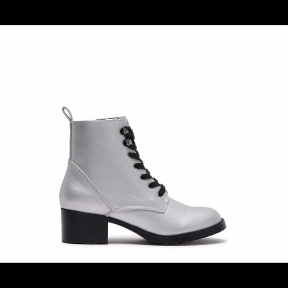 Silver Lace Up Boot - Picture 5 of 8